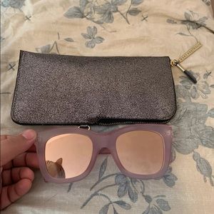 Quay Pink After Hours Sunnies + Glitter Quay Case